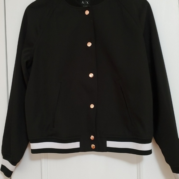 Armani exchange black bomber with rose gold detailing - Picture 2 of 4